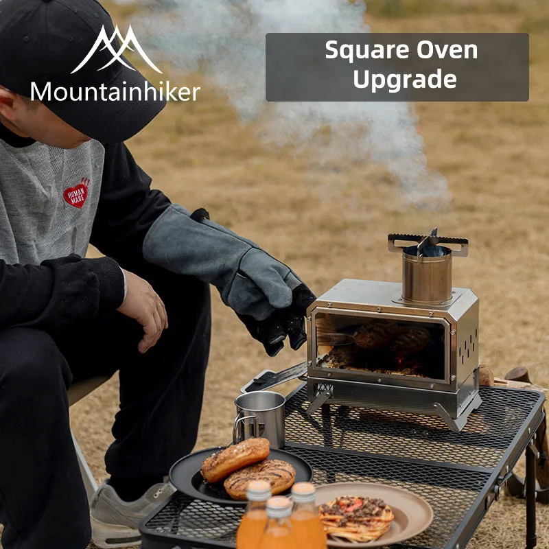 Mountainhiker Outdoor New Wood Stove 201 Ogrzewanie wewnętrzne ze stali nierdzewnej Camping Outdoor Camping Piknik Kwadratowa kuchenka do