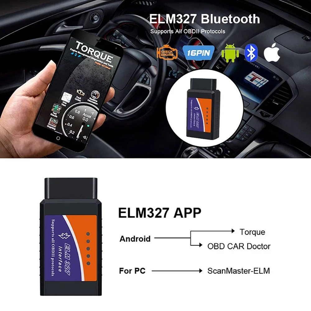 

Сканер ELM327 Автомобильный диагностический детектор Инструмент для считывания кодов V1.5 WIFI Bluetooth OBD 2 для IOS Android Инструменты для ремонта автосканирования