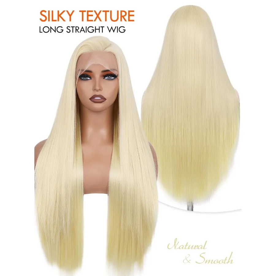 26 بوصة شعر مستعار أشقر 13x4 الاصطناعية الدانتيل شعر مستعار أمامي قبل قطعها HD الدانتيل غلويليس مستقيم الدانتيل الجبهة الباروكات للنساء جاهزة لارتداء