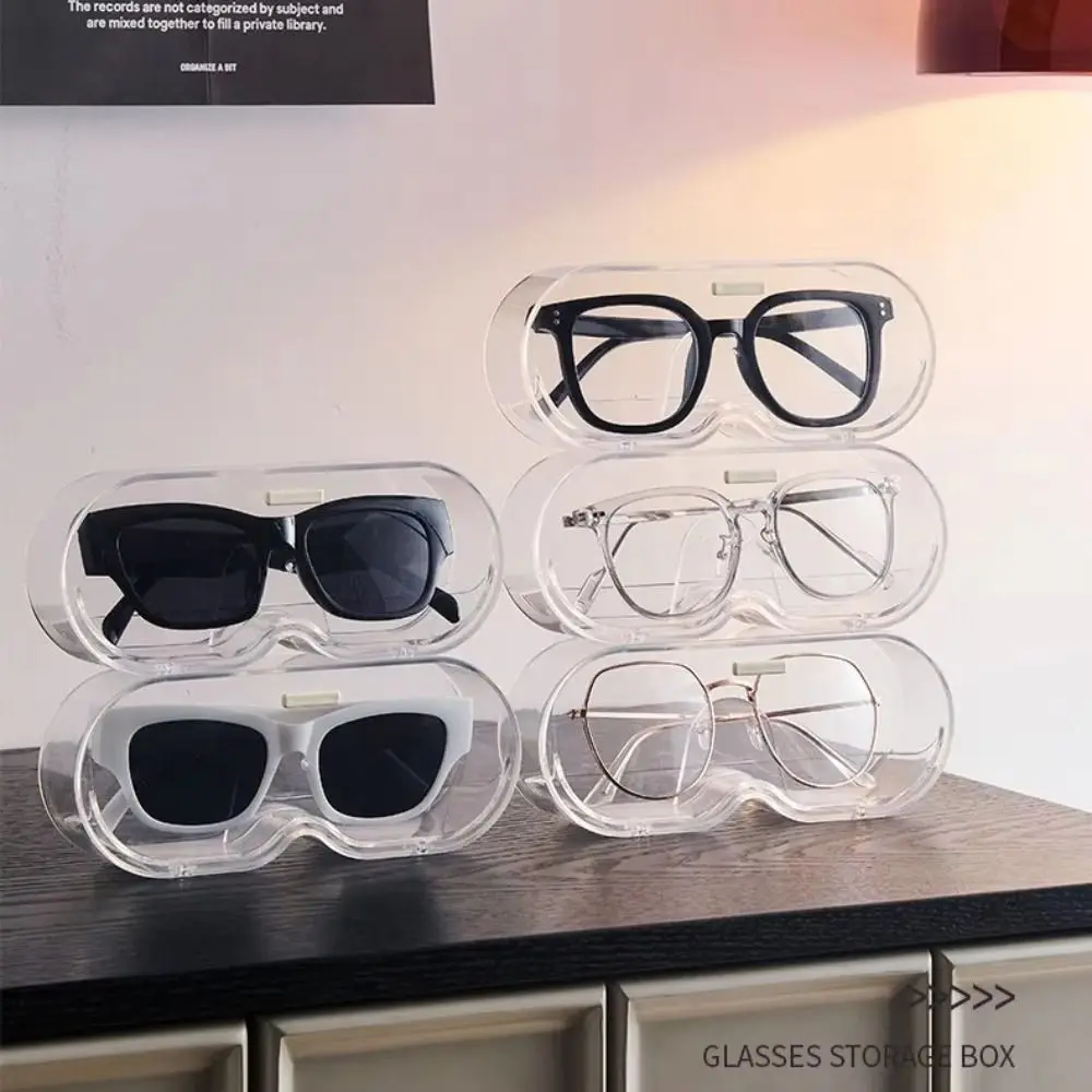 Punch-free Hanging Glasses Storage Rack Wall Mounted Waterproof Eyeglasses Storage Box Portable Hard Shell