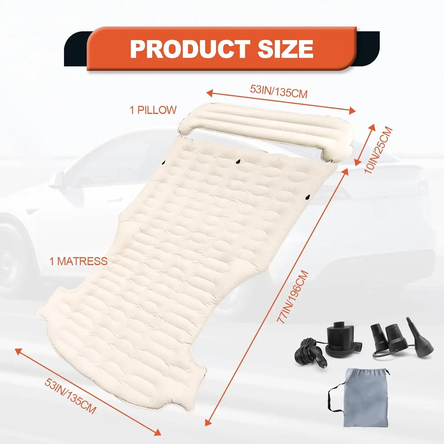 مرتبة قابلة للنفخ للطراز Y 2020-2023 مع مضخة ومسند للرأس #2