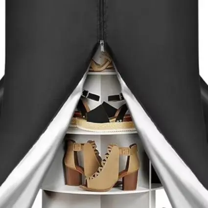 Rotating Shoe Rack Cover for Tower Style Units with 210D Oxford Fabric Construction Dust Protection and Easy Wipe Down Cleaning