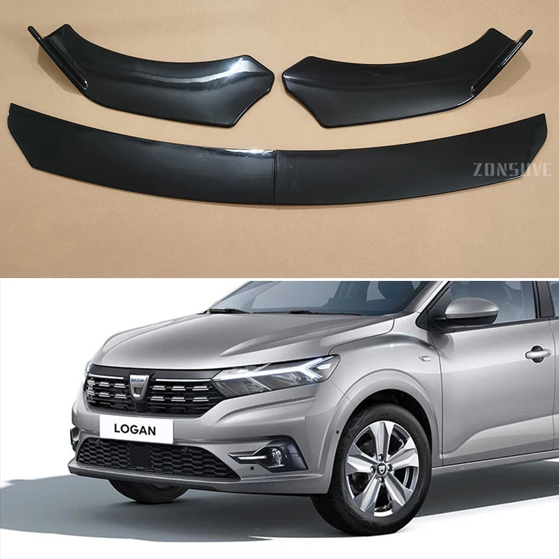 

Universal 4pcs For Dacia Logan 2013--2024 Year Front Bumper Lip Splitter Spoiler Body Kit Accessories