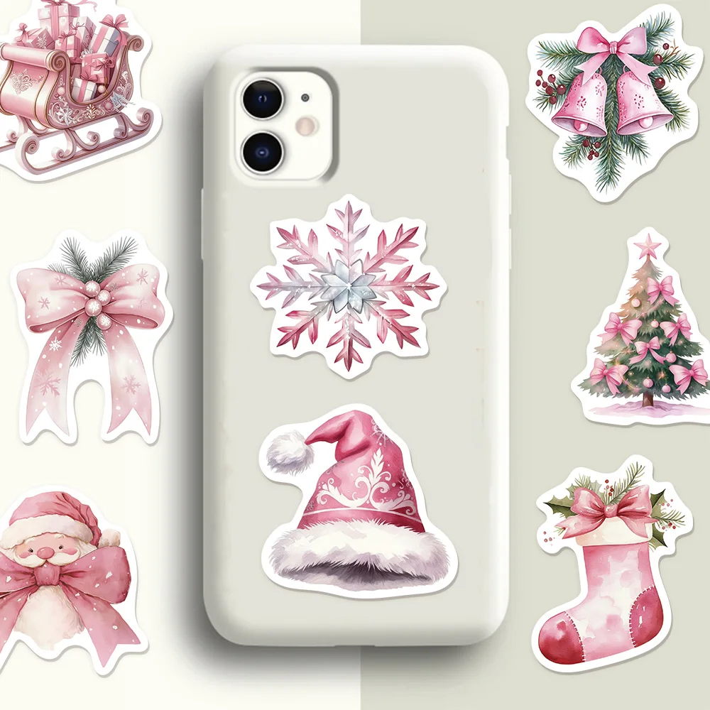50 STKS Creatieve Roze Kerstcadeau Graffiti Stickers DIY Bagage Notebook Water Cup Computer Waterdichte Stickers