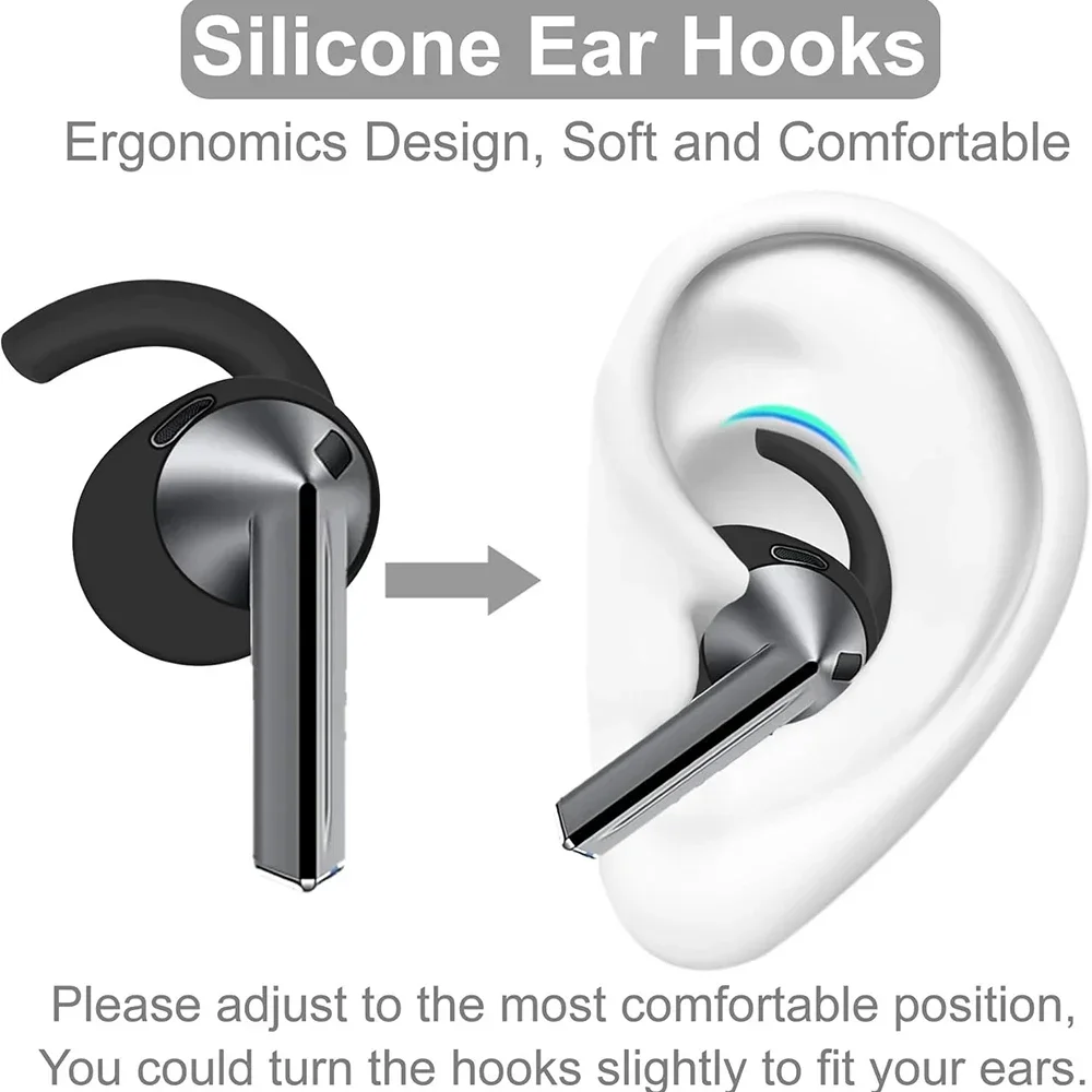 4/2/1Pair Eartips for Samsung Galaxy Buds 3 Earphone Soft Comfortable Earbuds Earhook Anti-Slip Ear Covers for Samsung Buds 3