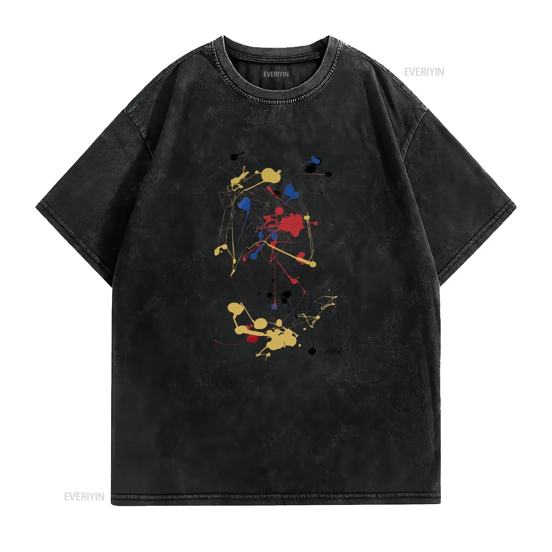 Jackson Pollock Expression No 3 1953 Artwork T shirt vintage Washed Soft Stylish Unisex Casual fashion Slightly Breathable