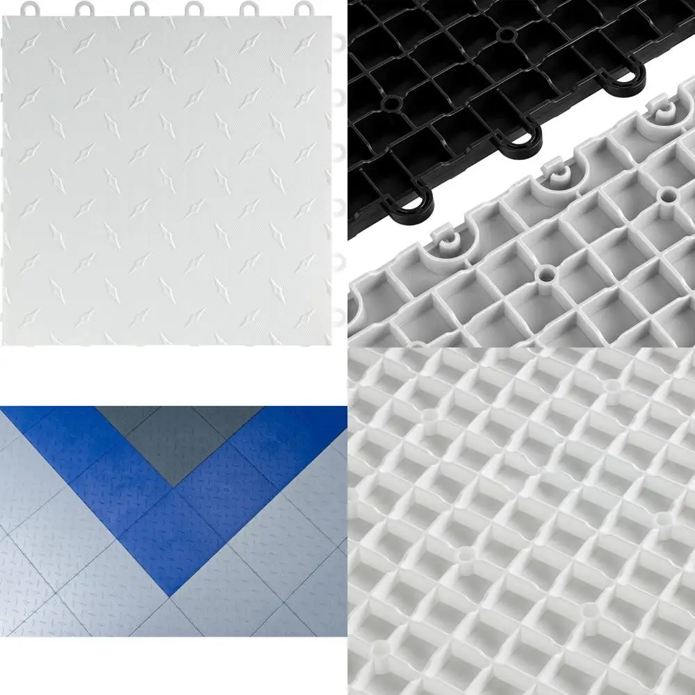 مجموعة بلاط أرضية جراج ماسية متشابكة مقاس 12 × 12 بوصة مكونة من 50 قطعة للتركيب السريع والمتانة