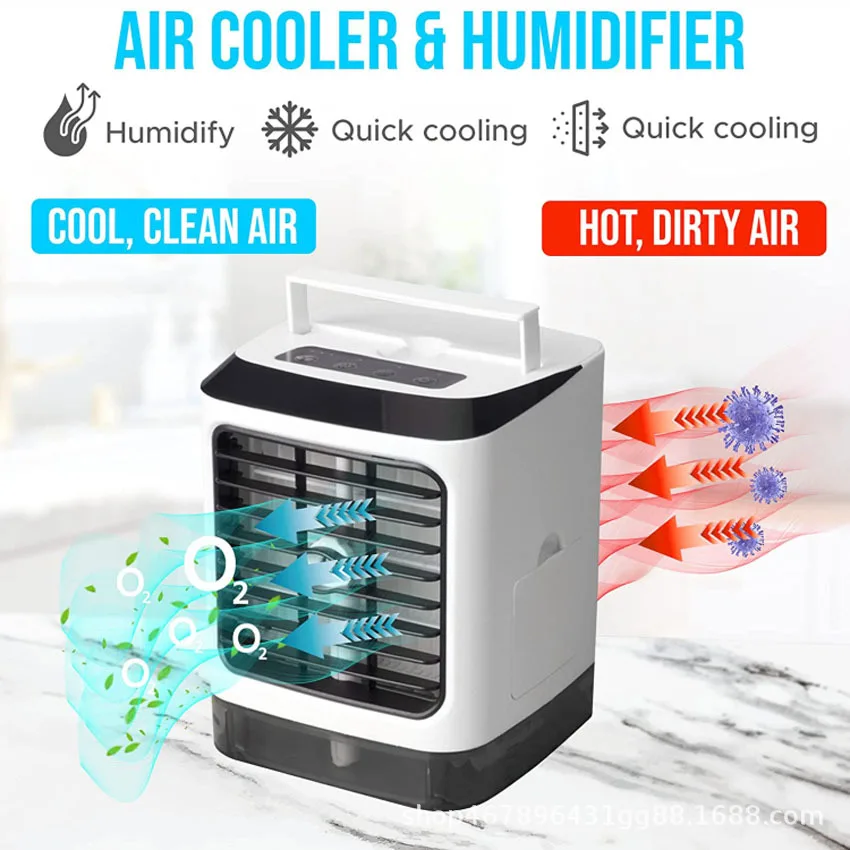 Portable Remote Control Mini Air Conditioner Fan Usb Personal Cooling Fan Spray Humidifier For Home Office Bedroom Travel New