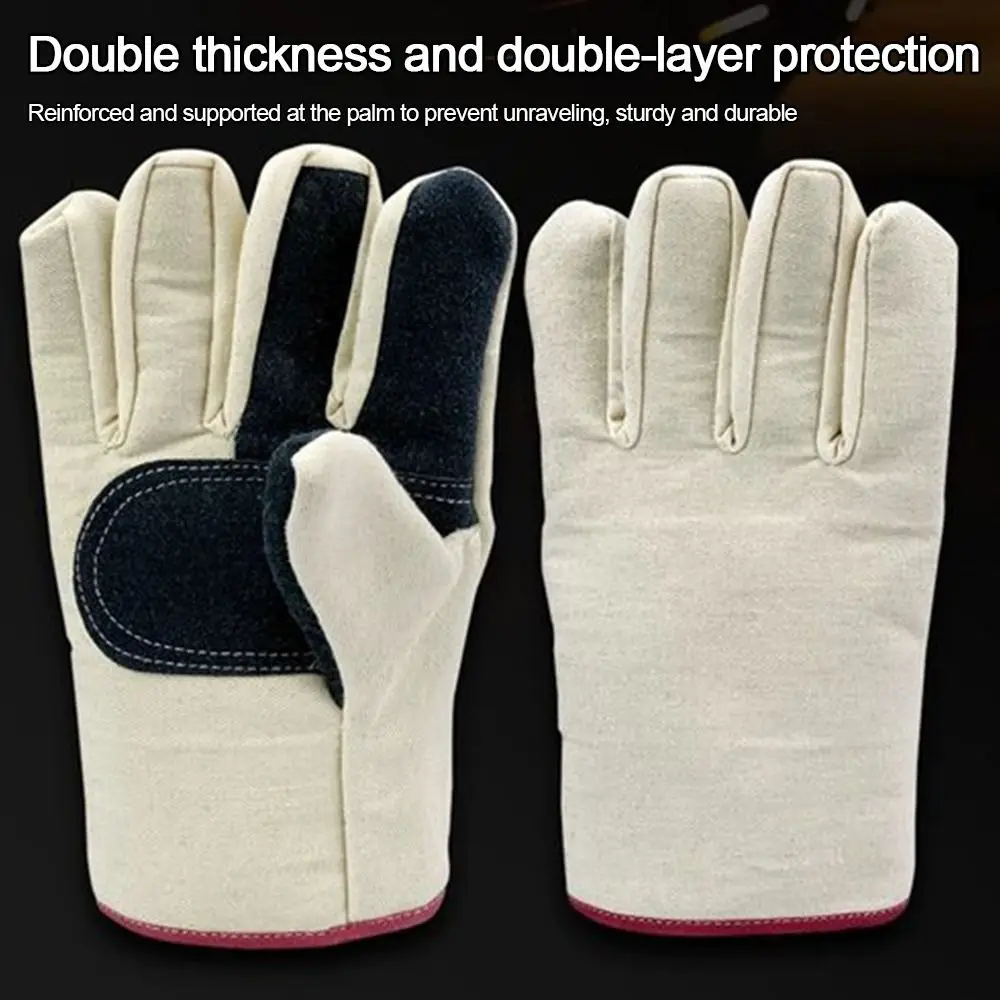 New Thick Welding Gloves Canvas High Temperature Resistance Labor Gloves Wear Resistant Security Protection Safety Gloves
