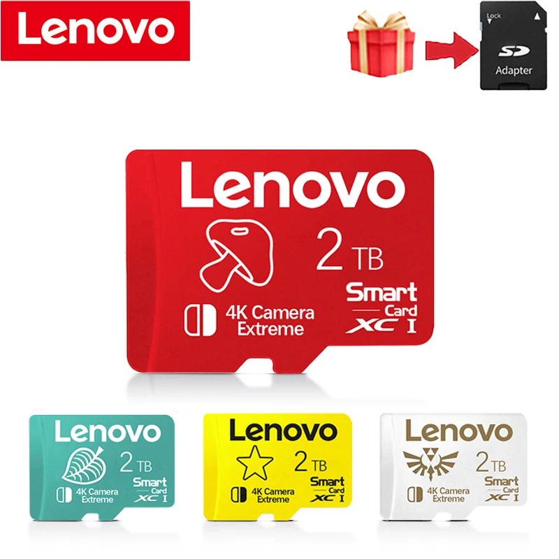 Lenovo-Carte mémoire TF haute vitesse d'origine, carte SD, 2 To, 1 To, 512 Go, V30, U3, carte TF, téléphone, ordinateur, appareil photo, livraison gratuite