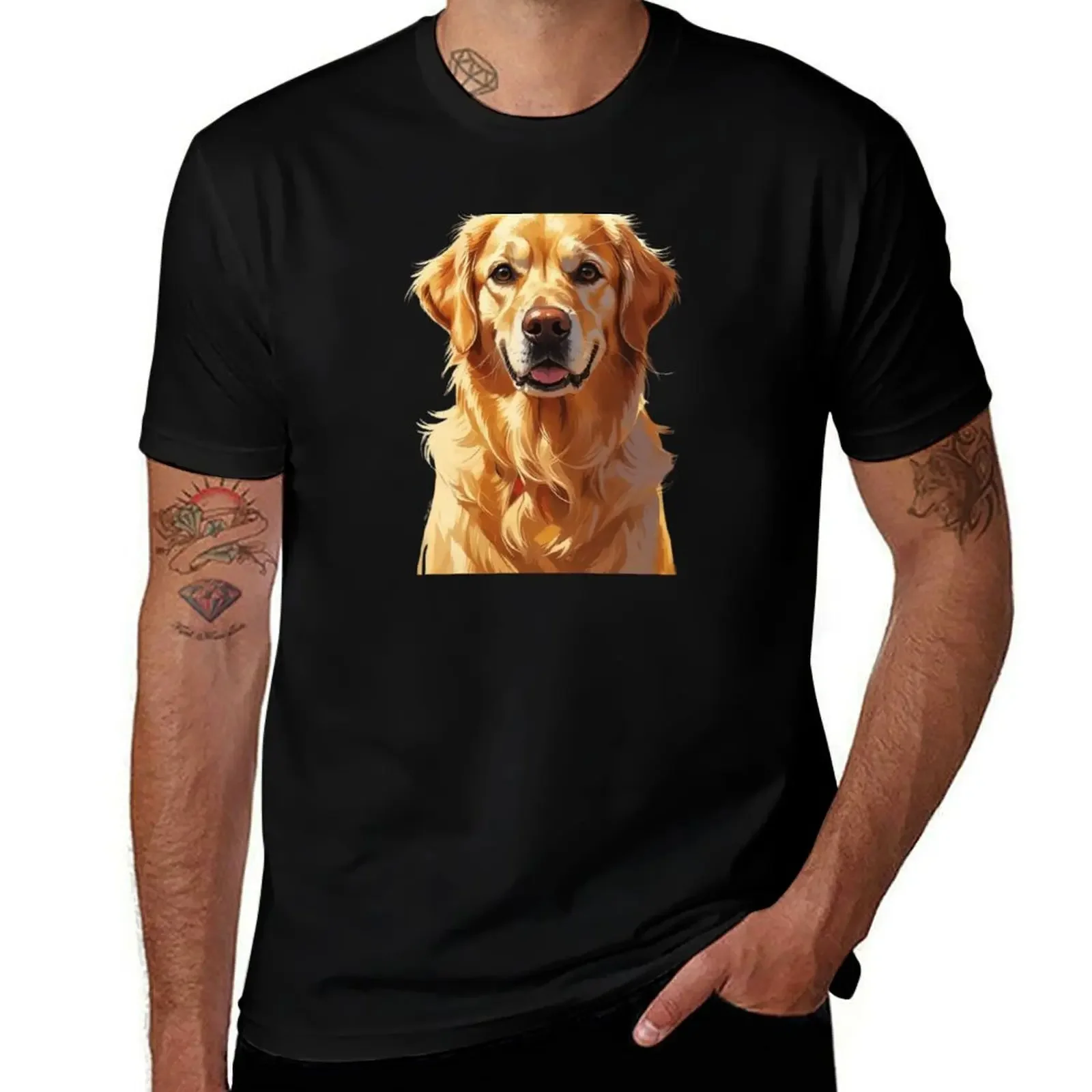 

Футболка с портретом Golden Retriever, летние топы, мешковатые рубашки, дизайнерские рубашки, рубашки для тренировок для мужчин