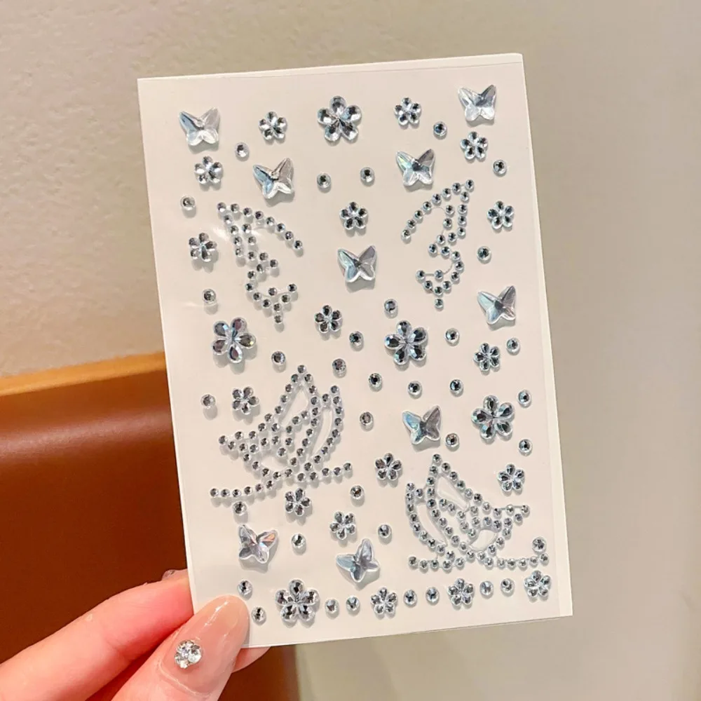 

New Sparkling 3D Tattoo Sticker Self-Adhesive Butterfly Face Stickers Gift DIY Diamond Temporary Tattoo Jewels Decor