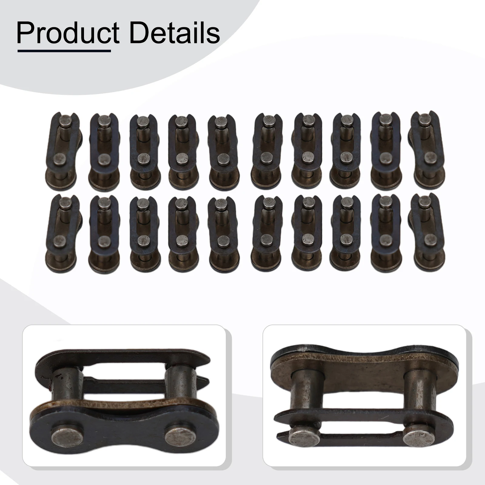 Repair Parts Steel Chain Joint Links Black Bicycle Bike Quick Chain Master Link Connector 1/2*1/8 21mm Kit 20pcs