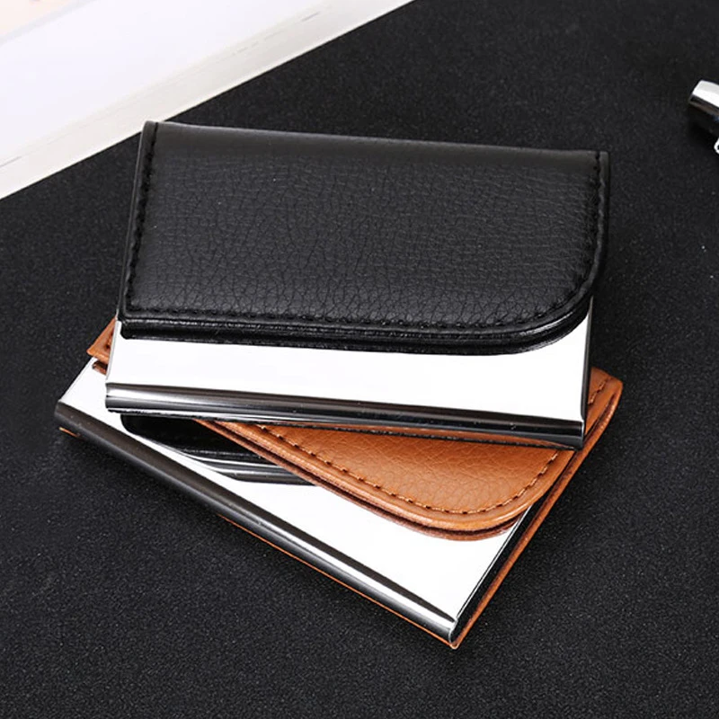 

Aluminum PU Credit Card Holder Fashion Purse Push Case with Cover for Cards ID Smart wallets Mini ID Card Case for Business