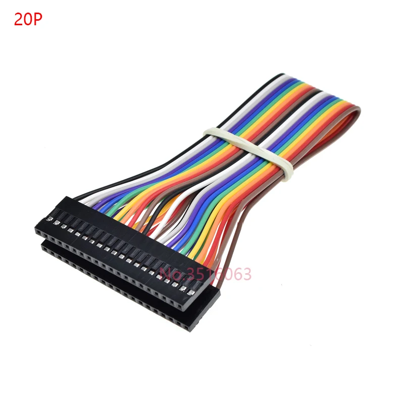 1Pcs 16Pin/20Pin Dupont Line Female To Female Pitch 2.54mm 20cm Double Head 16p 16/20 Pin Jumper Cable Wire For Pcb Connector