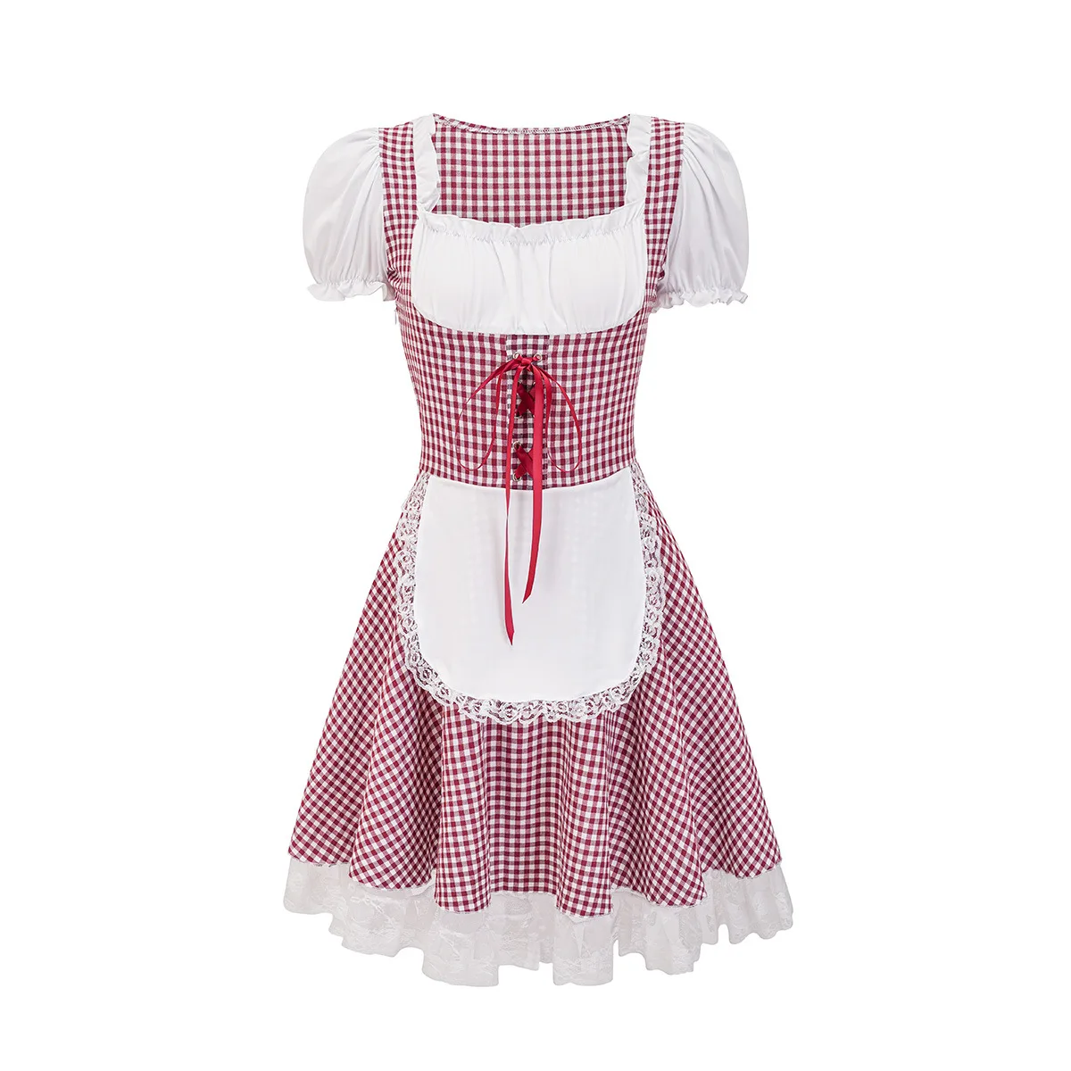 Traditionnel loween bière femme de chambre Plaid Dr orm Costume scène Performance femmes vêtements ethnique Faion hiver 2025