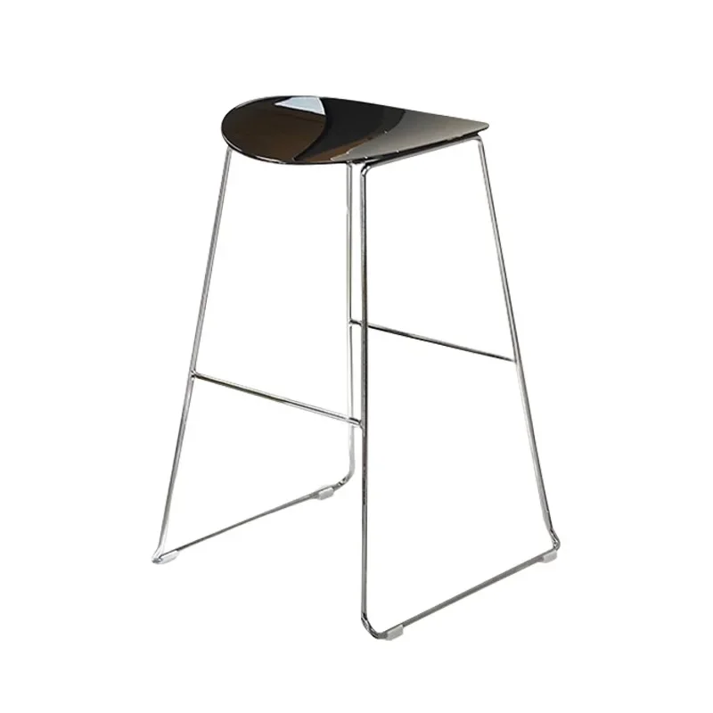 Silla de bar transparente nórdica, taburete alto acrílico, taburete de bar de hierro forjado, silla tipo isla, taburete alto