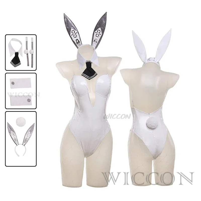 Qq38NIKKE A Deusa Da Vitória Coelhinha Blanc Noir Cosplay Fantasia Traje Uniforme Sexy para Meninas Mulheres Disfarce de Halloween