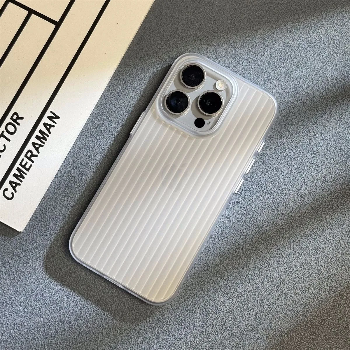 

Skin feel glacier corrugated stripe for iPhone 14promax phone case for iPhone 14 plus semi transparent frosted 13 soft 11/12