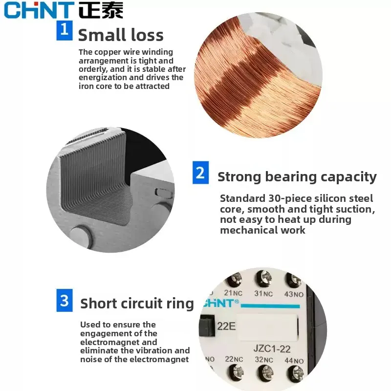 Chint AC Contact Relay JZC1-22/31/40  AC220V/380V High Stability for Industrial Use 2NO2NC/3NO1NC/4NO