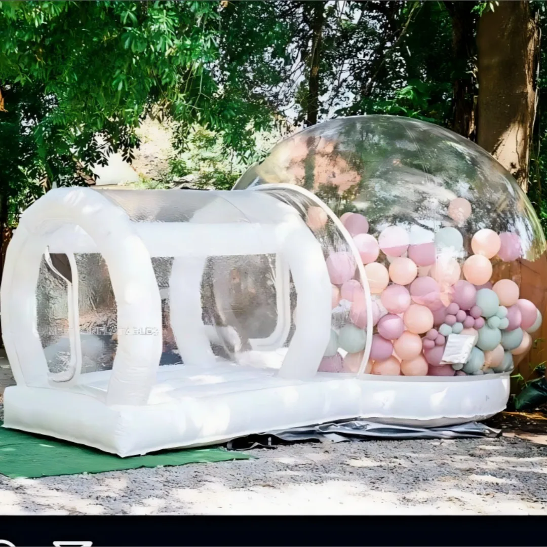 Maison à bulles avec ballon rebondissant, maison de saut avec coussin complet, tente de ballons de camping, maison de ballons breton