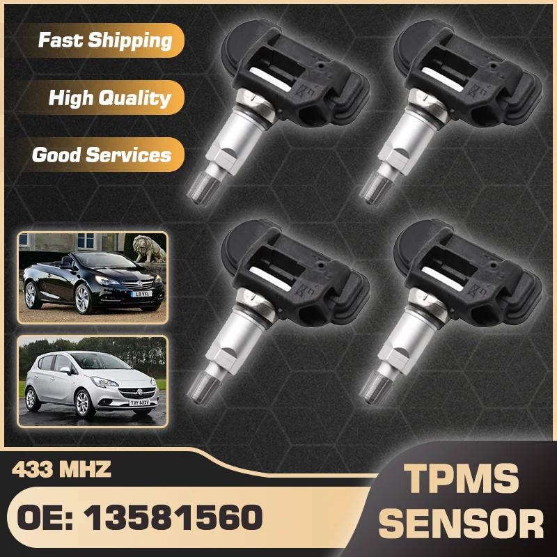 

433 MHz TPMS Tire Pressure Sensor For Vauxhall Cascada 2013-2018 For Vauxhall Corsa 2014-2015 TPMS Sensor 13581560 13581562