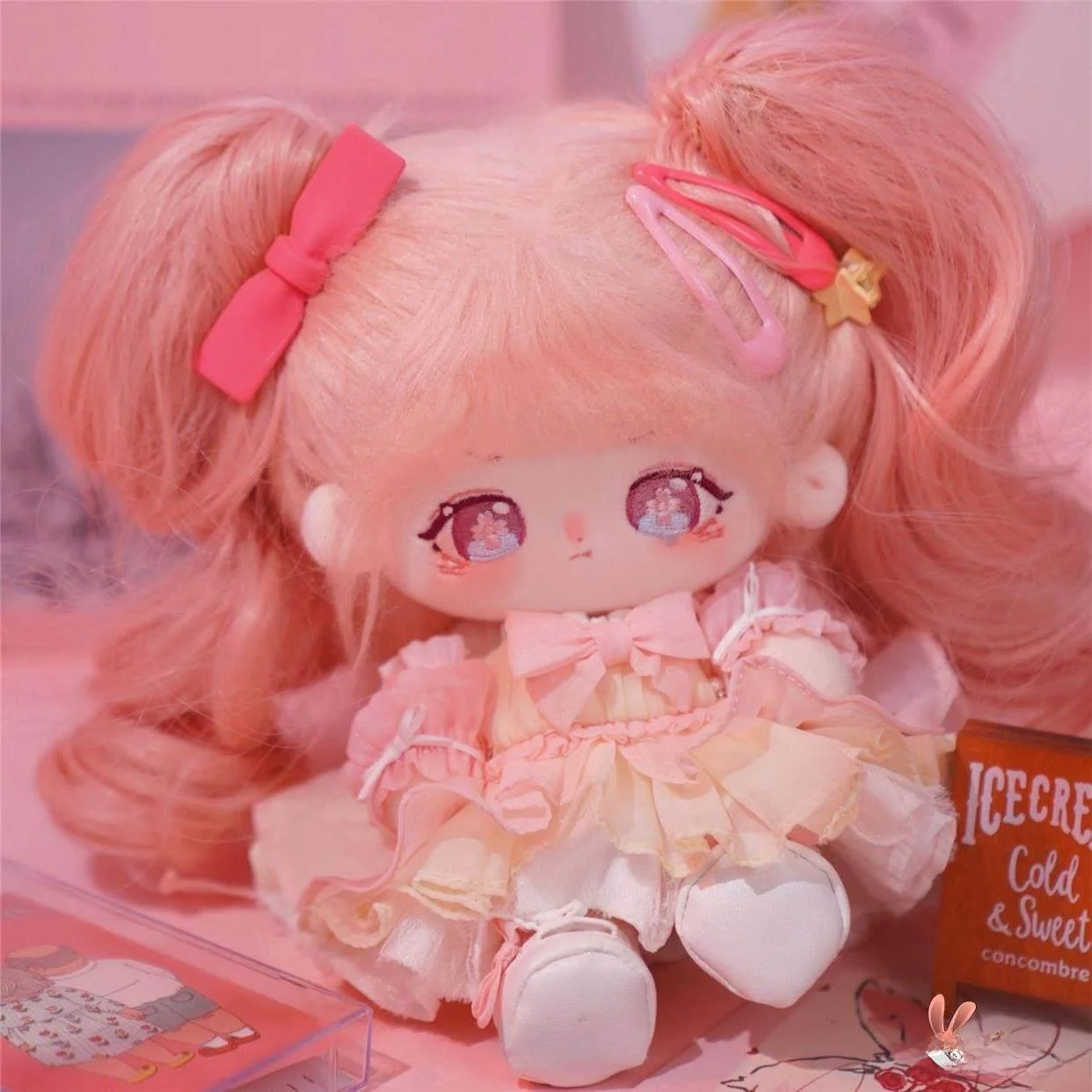 

Хлопковая плюшевая кукла 20 см, кукла-девочка со съемной одеждой, подарок на день рождения, мягкая игрушка с заменяемой одеждой