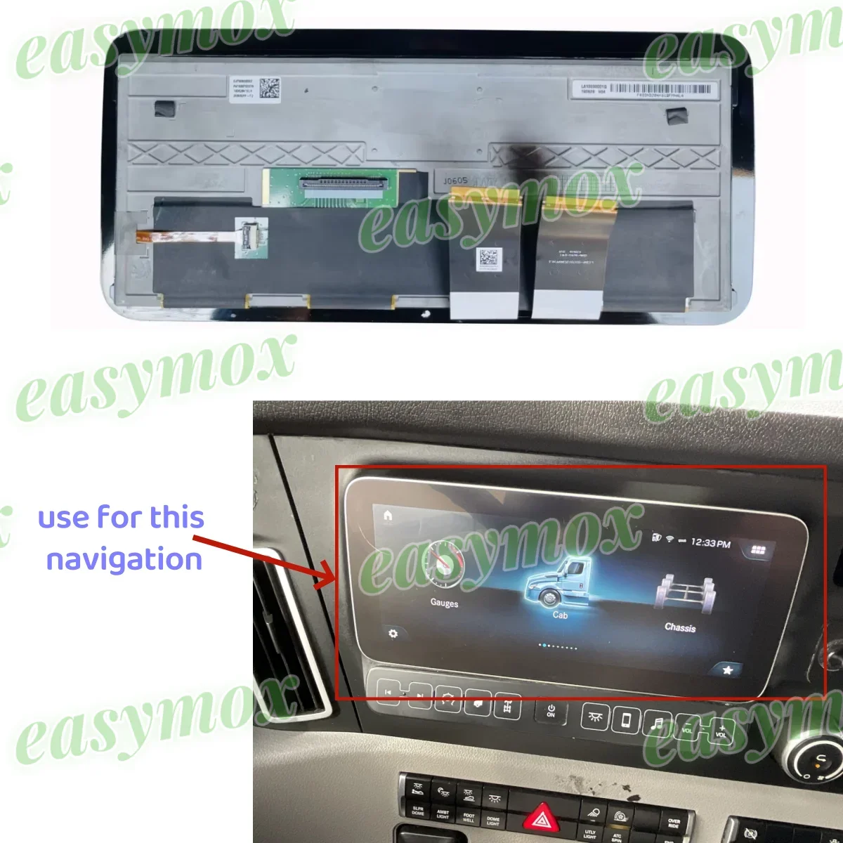 

10.25" LCD Display for 2019-2023 FREIGHTLINER CASCADIA 126 Truck Navigation Infomation Screen A0004461722 2020 2021 2022