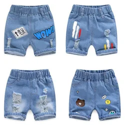 New Summer Baby Boys Denim Shorts Fashion Hole Cotton for Children Jeans Kids Casual Cowboy Shorts Girls Toddler Beach Pants 2-8