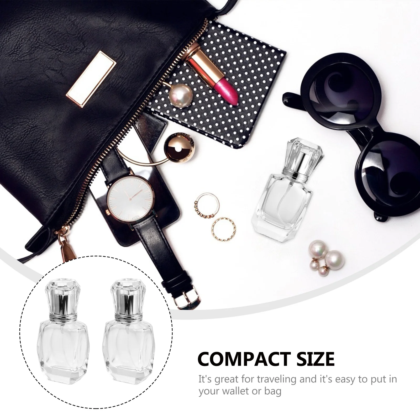 2 قطعة 30 مللي زجاجات عطر زجاجية قابلة لإعادة الملء رذاذ رذاذ لعطر زيت غسول تخزين ديكور الحمام الغرور الجدول استخدام