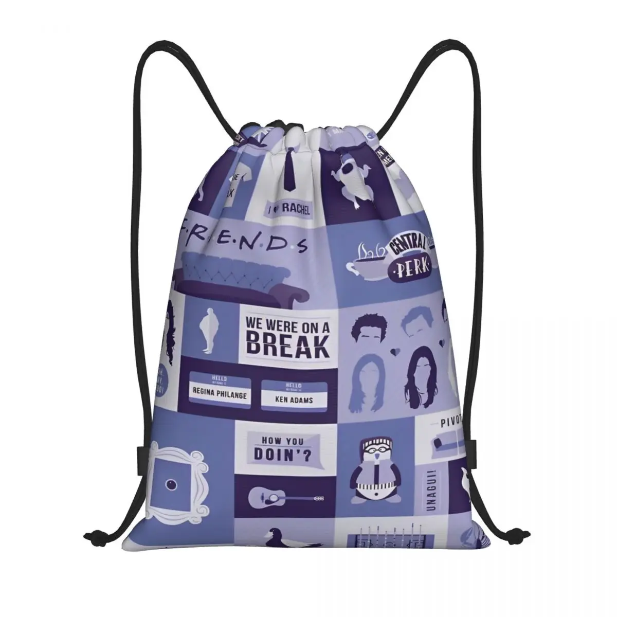 

Рюкзак на шнурке для ТВ-шоу Friends, спортивный рюкзак для спортзала, сумки на шнурке для пеших прогулок