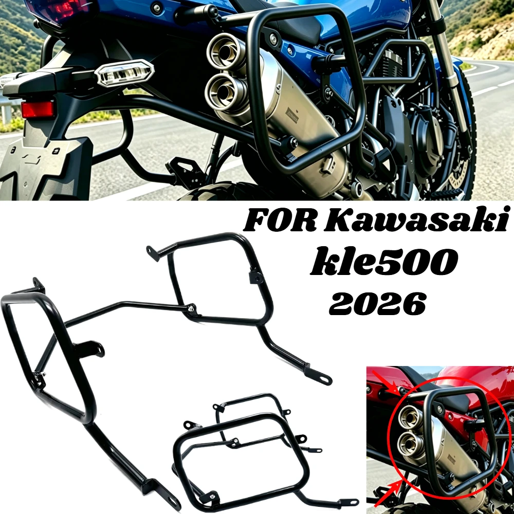 Passend für Kawasaki KLE500 KLE 500 2026 Motorradzubehör Aufbewahrungstaschen Gepäckträger Seitenkofferhalterungen