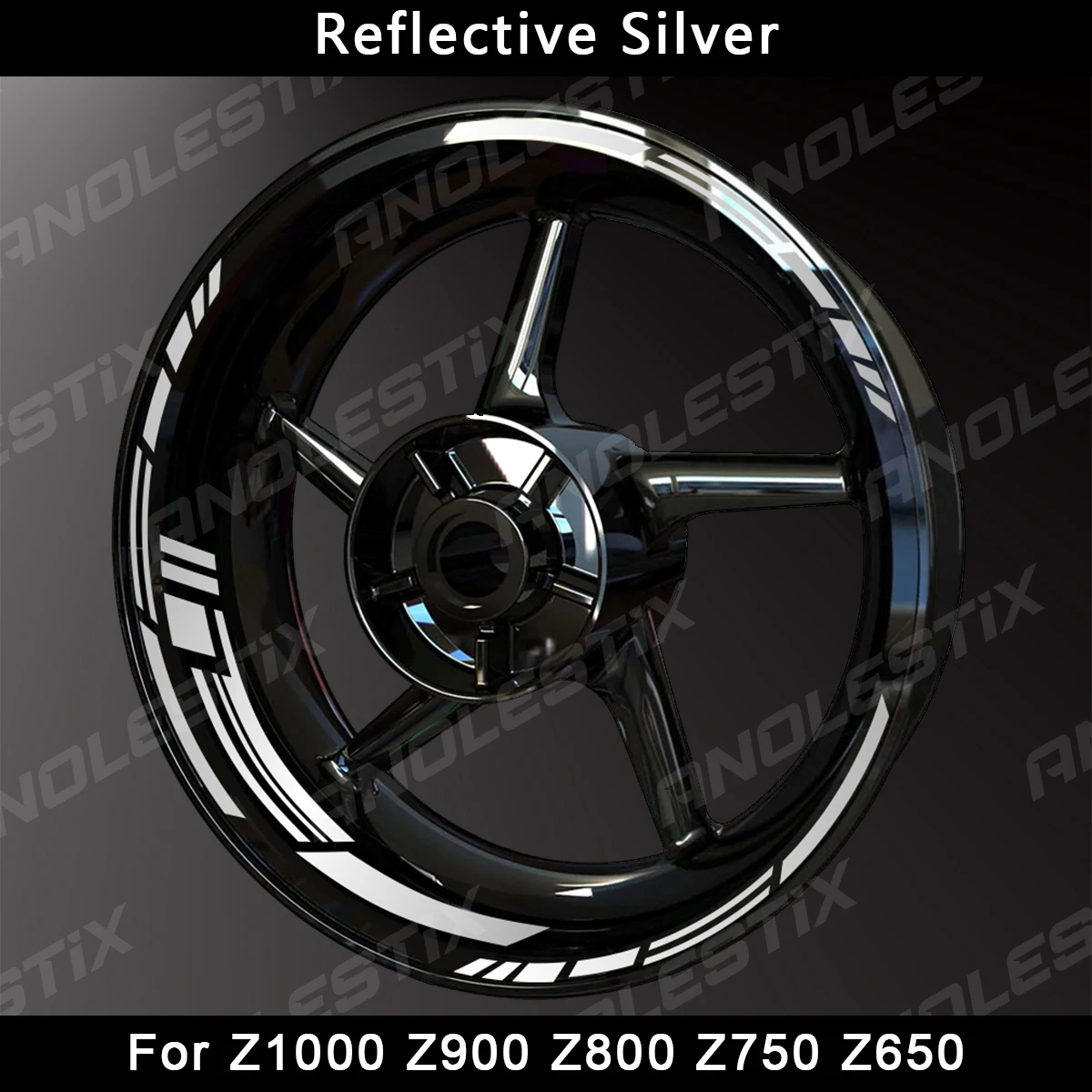 AnoleStix Reflective Motorcycle Wheel Sticker Hub Decal Rim Stripe Tape For Kawasaki Z1000 Z900 Z800 Z750 Z650