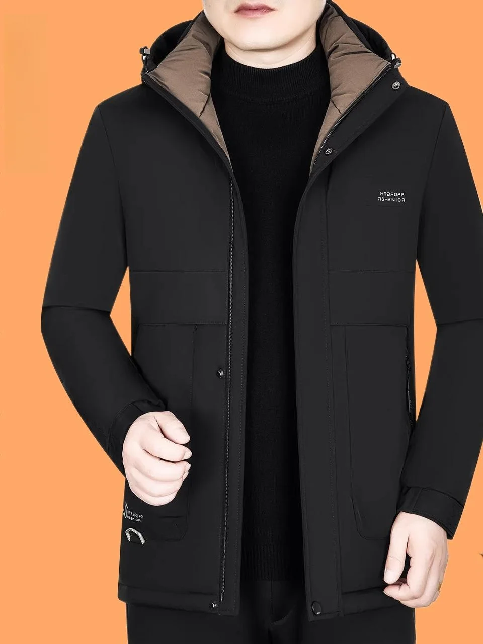 

Thiened Cotton Jaet for Men Winter Faion Casual Sle Youth Gentleman Outerwear Polyester Fiber Regular Length