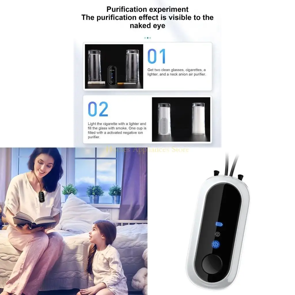 

Перезаряжаемый носимый воздухоочиститель емкостью 700 мАч, подходящий для использования в домашнем офисе и автомобиле