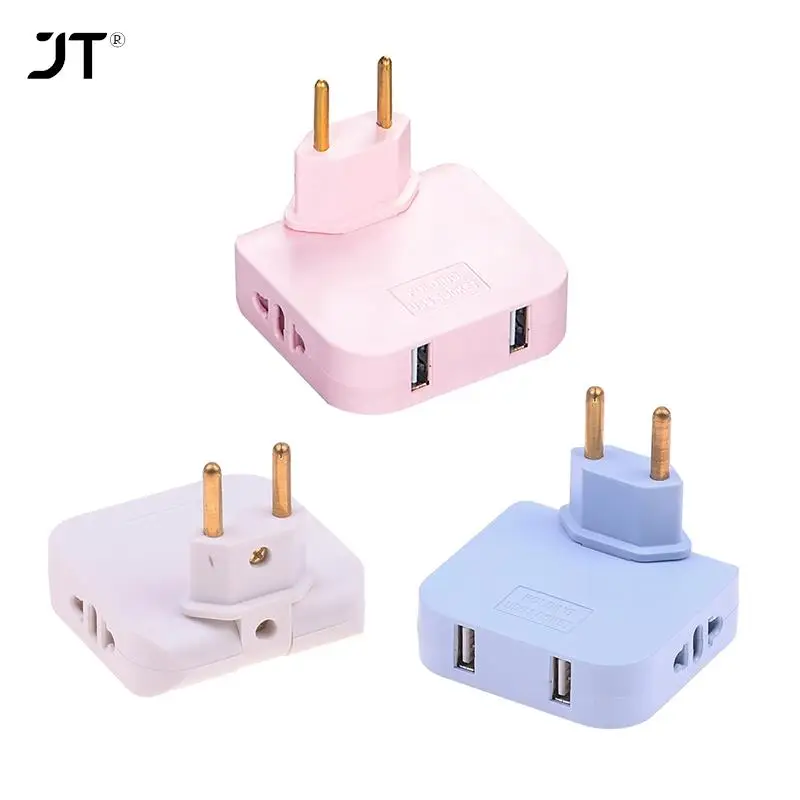 180 Degree Rotation EU Extension Plug Electrical Adapter 3 In 1 Adaptor Adjustable For Mobile Phone Charging Converter Socket