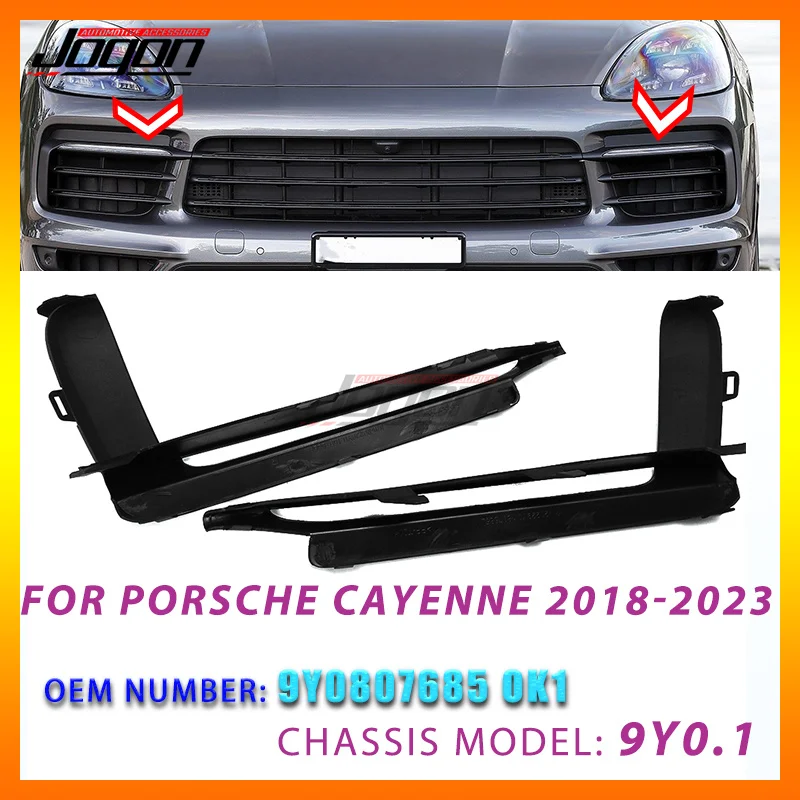 

2pcs DRL For Porsche Cayenne 2018-2023 Fit For OEM Number 9Y0807685 OK1 Car Front Bumper Daytime Running Light Frame Cover Trim