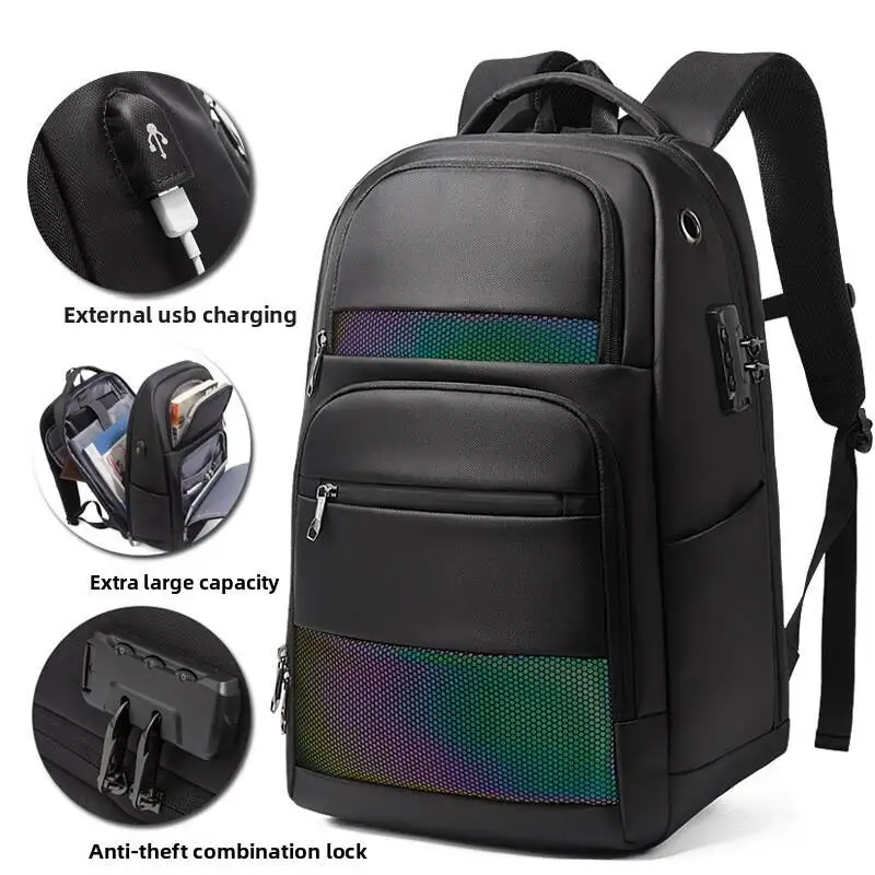 backpack XZAN Business Multifunctional Waterproof Backpack, Cool Large-Capacity Anti-Theft Computer B, Outdoor Student School Me