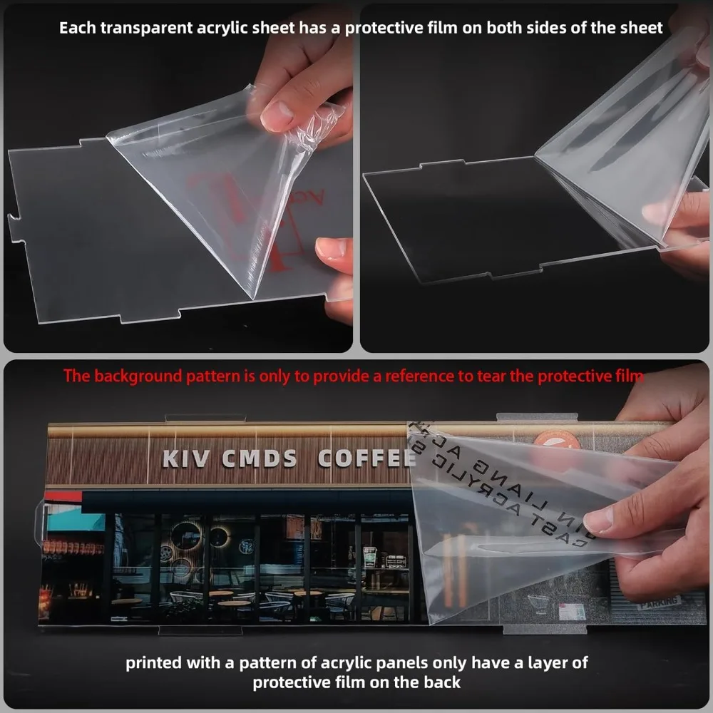 عرض ساخن - علبة عرض سيارة نموذجية بمقياس 1:18 جراج ديوراما دييكاست مع أضواء لمقتنيات السيارات المصنوعة من سبيكة ليغو الخشبية #5