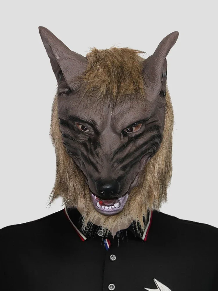 أزياء الهالوين التأثيرية للرجال أقنعة الحصان البني مضحك قناع رأس الحصان اللاتكس الذئب الحيوان قناع الجدة القبعات ماسكارا دي اللاتكس #4