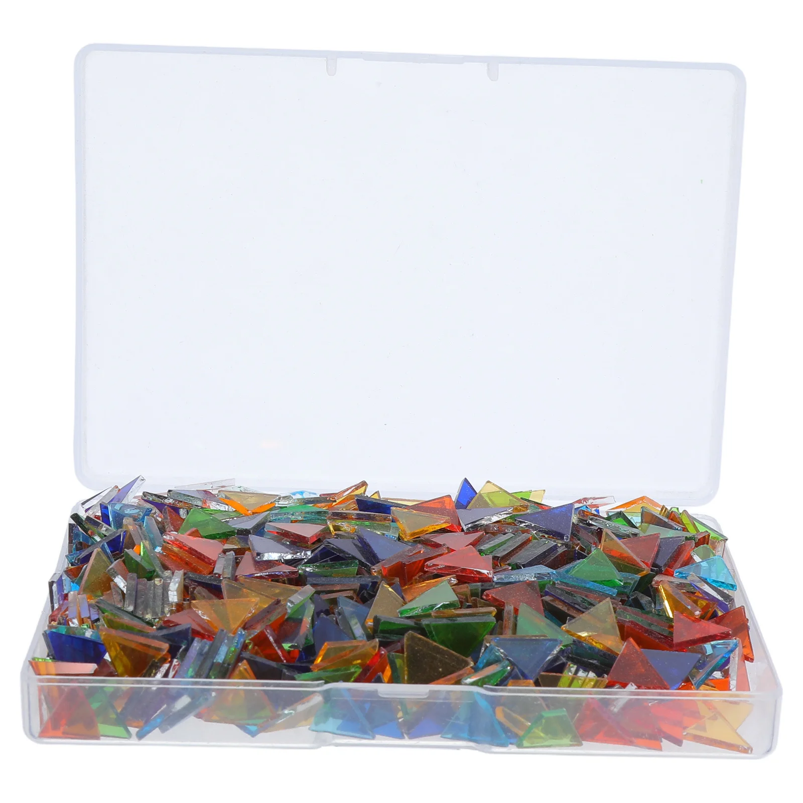

764Pcs Mosaic Glass Triangle Tiles Colored Craft Pieces DIY Artistic Wall Decor Stained Glass for Mosaic Projects Home