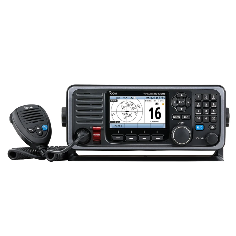 

Icom IC-M605 25W VHF Marine mobile radio Cass A IPX8 Waterproof AIS SDR radio GPS navigation communication radio