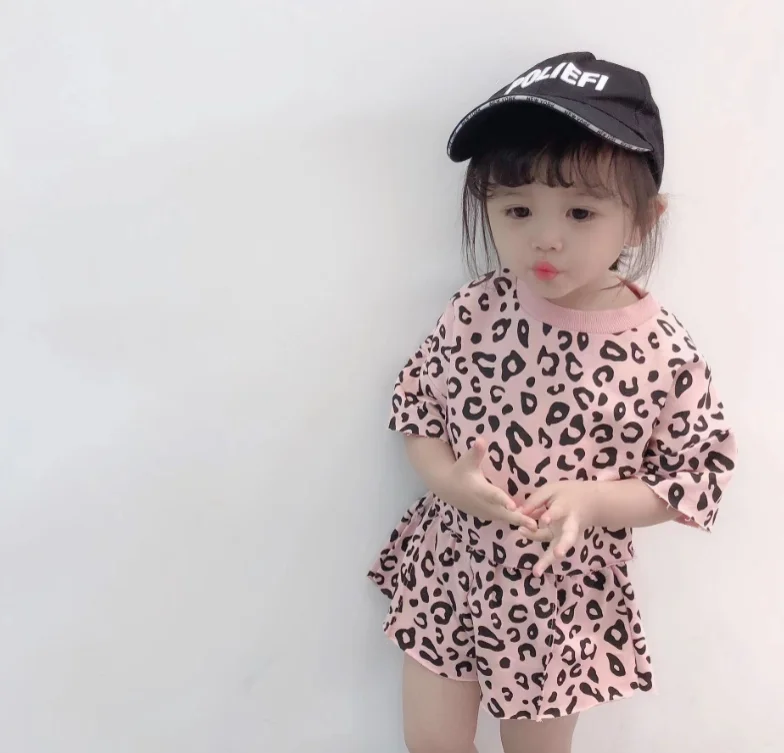 summer baby girls leopard clothes outfits