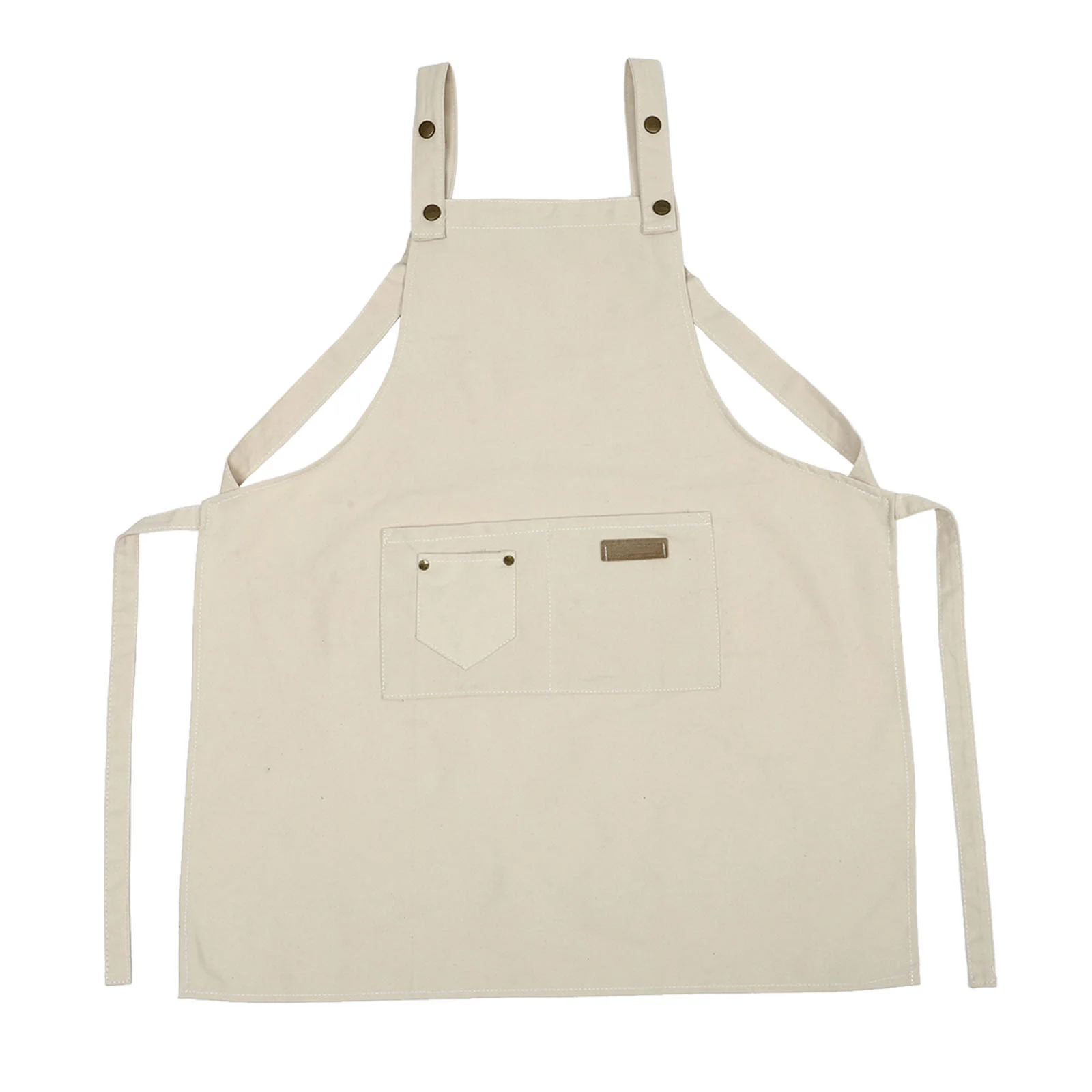 مريلة مطبخ قطنية مقاومة للزيت للنساء والرجال، قابلة للتعديل بدون أكمام، ملابس عمل لتنظيف الخبز والشواء #5
