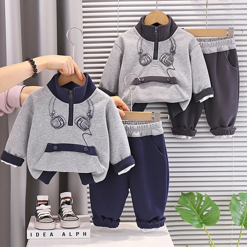 

Комплекты одежды для мальчиков Весна-Осень 2026: Детские хлопковые толстовки и брюки, спортивный костюм из 2 предметов для малышей, детские комплекты, одежда для малышей