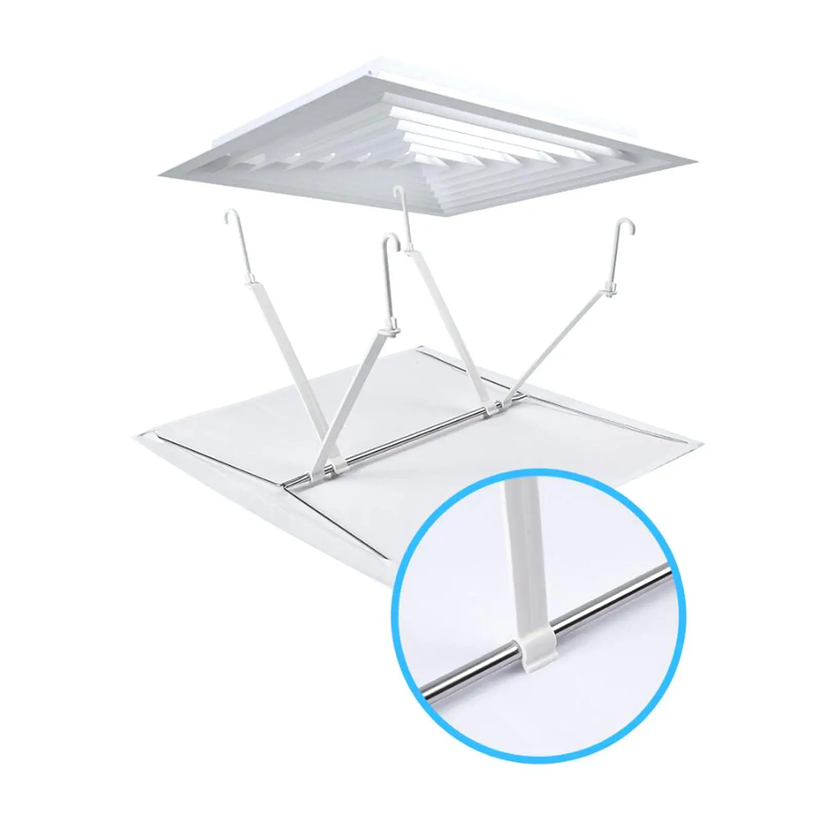 Universal Air Conditioner Wind Deflector with Hook Oxford Cloth Anti Direct Blowing Shield for Ceiling Air Conditioner Room