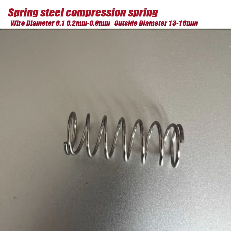 

10pcs/lot 0.1 0.2mm-0.9mm Stainless Steel Micro Small Compression spring OD 13mm/14mm/15mm/16mm length 10mm to 100mm