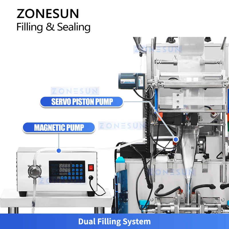 ZONESUN ZS-FS220U Automatic VFFS Sachet Packing Machine for Liquids and Pastes