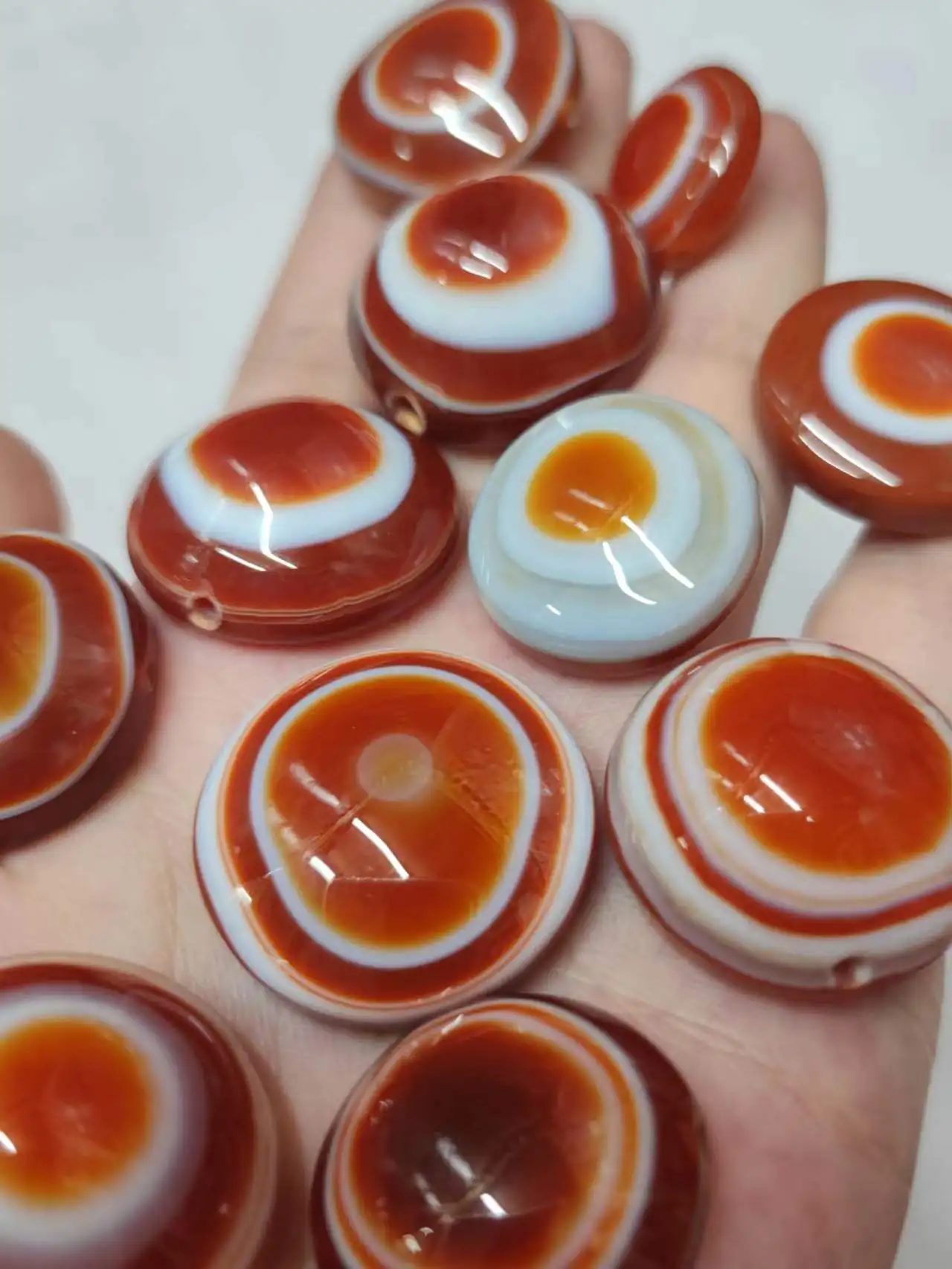 200pcs/lot Bijoux Hot sale popular high quality natural agate eye stone orange red beautiful sheep plate beads bulk wholesale