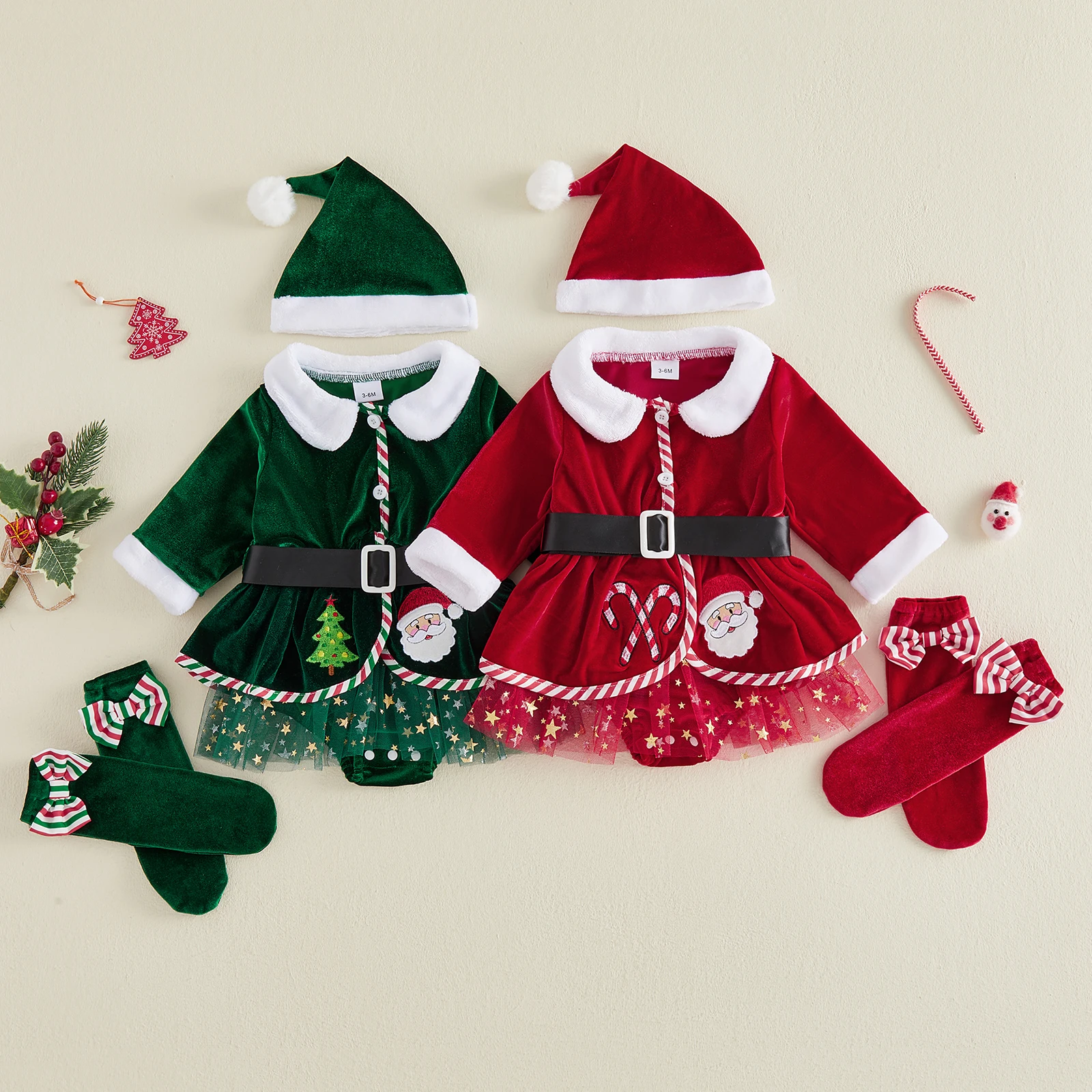 아기 소녀 크리스마스 복장 패션 산타 자수 긴 소매 벨 - Embroidery Xmas Stocking 리뷰 및 가격